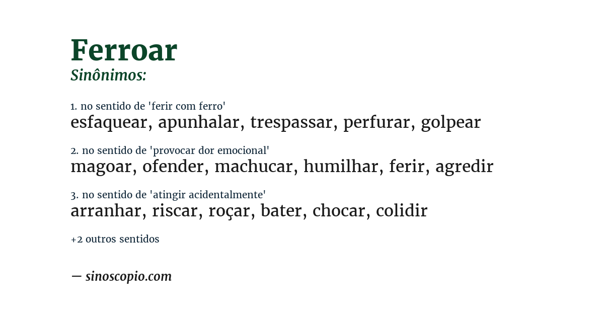 Sinônimo de ferroar