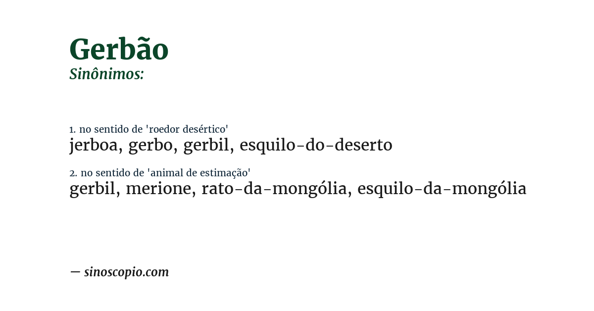 Sinônimo de gerbão