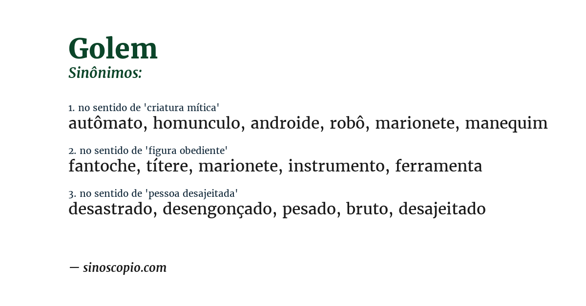 Sinônimo de golem