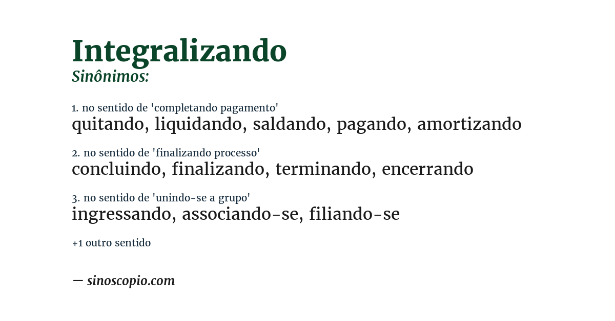 Sinônimo de integralizando