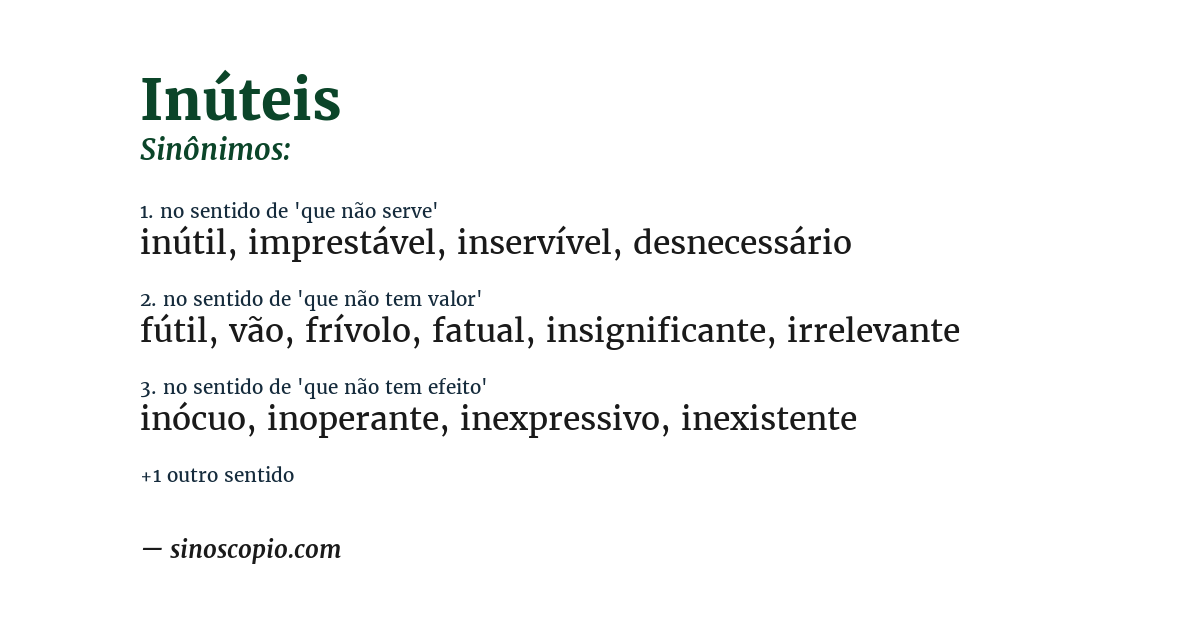Sinônimo de inúteis