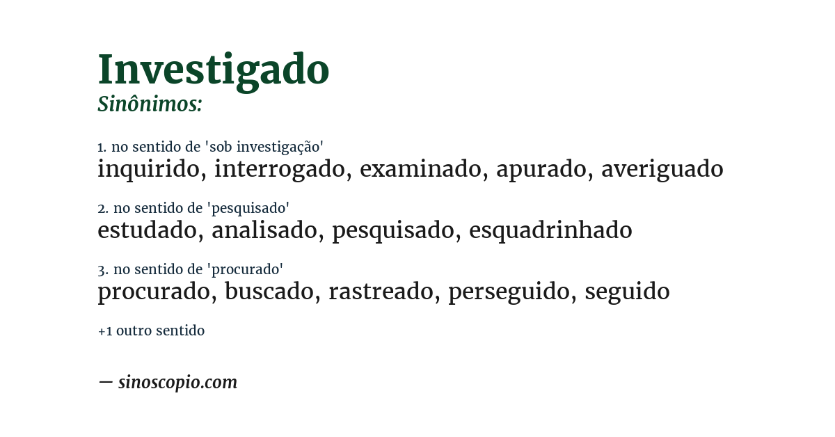 Sinônimo de investigado