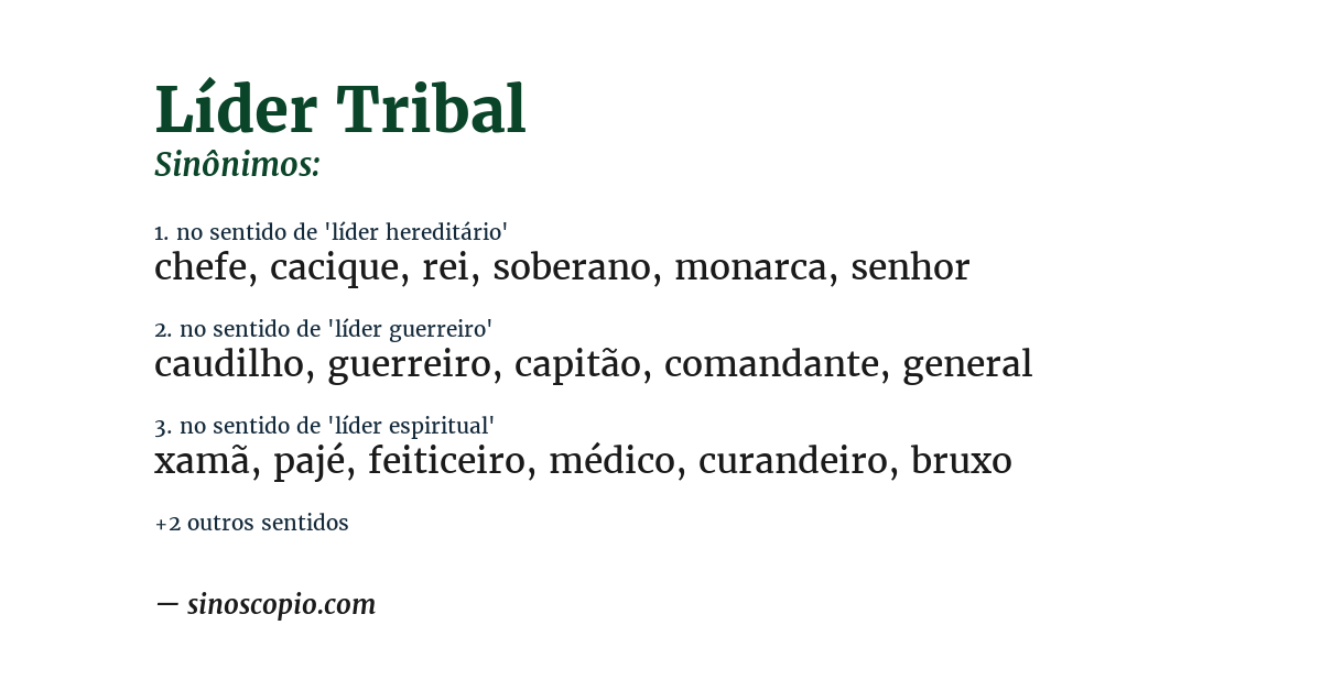 Sinônimo de líder tribal