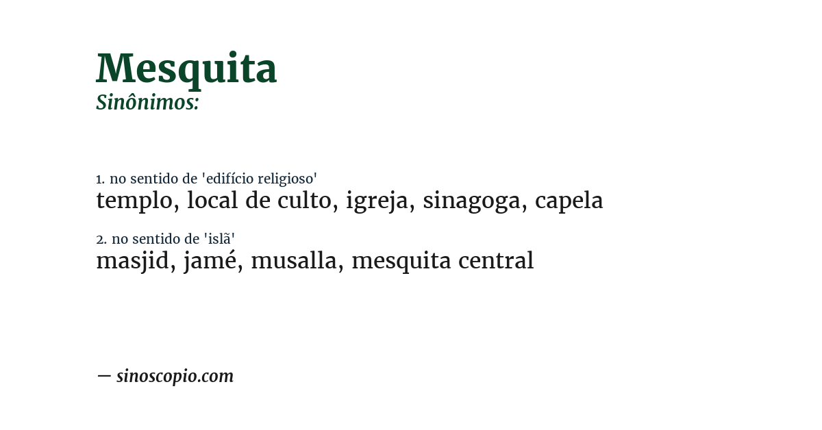 Sinônimo de mesquita
