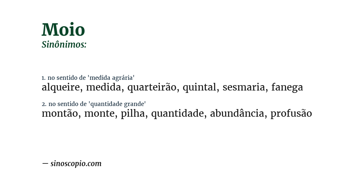 Sinônimo de moio