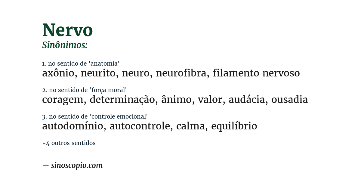 Sinônimo de nervo