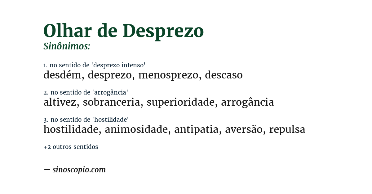 Sinônimo de olhar de desprezo