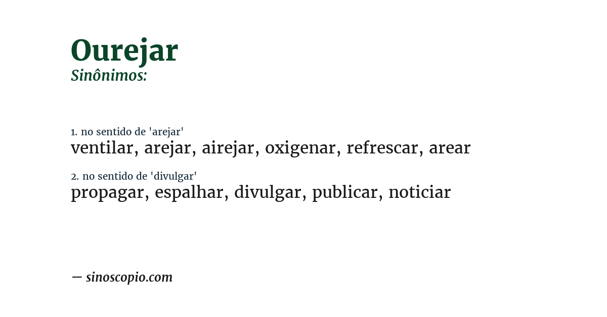 Sinônimo de ourejar