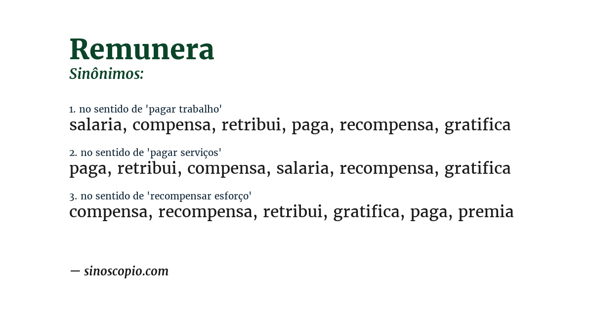 Sinônimo de remunera