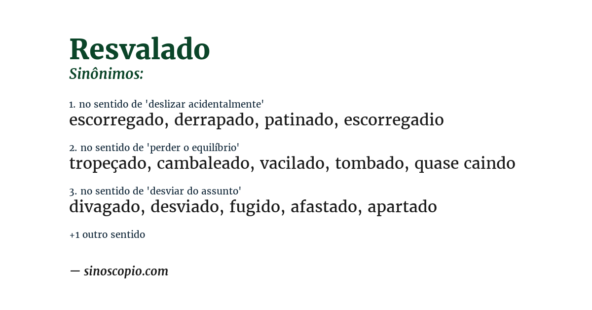 Sinônimo de resvalado