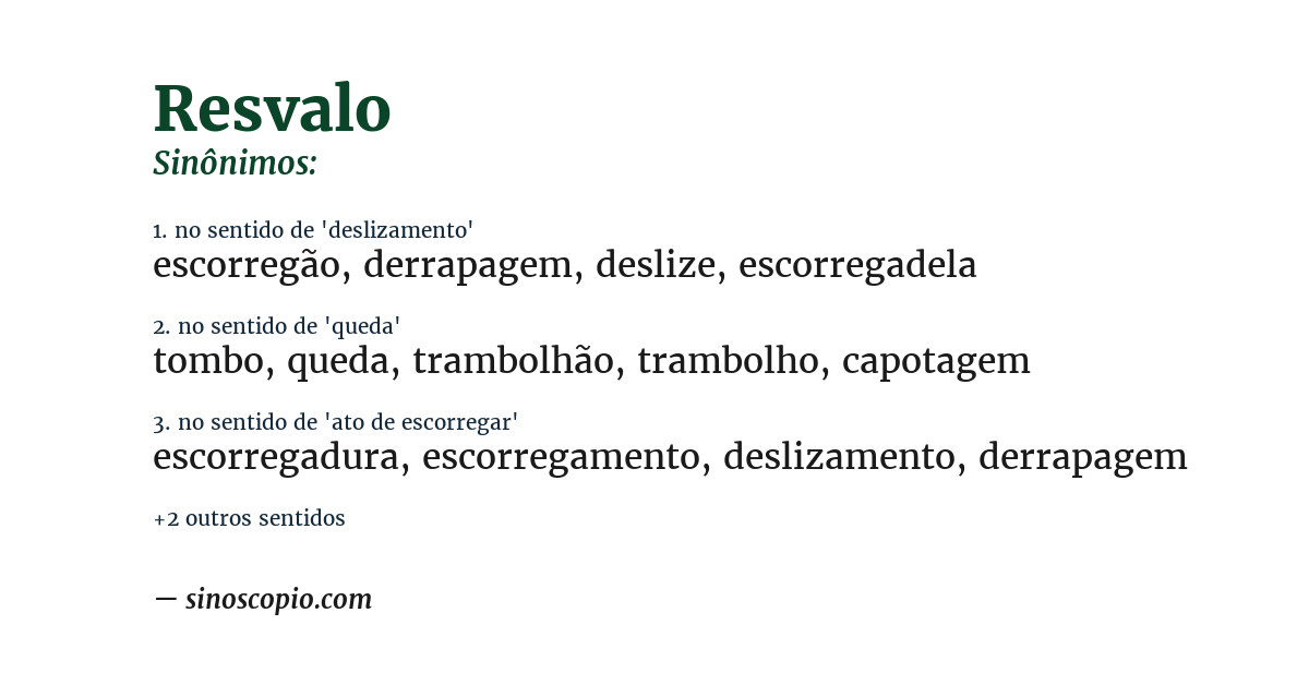 Sinônimo de resvalo