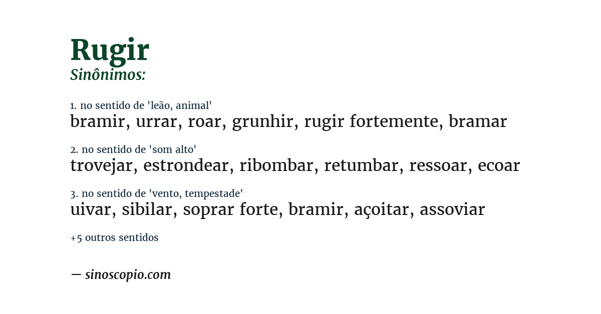 Sinônimo de rugir