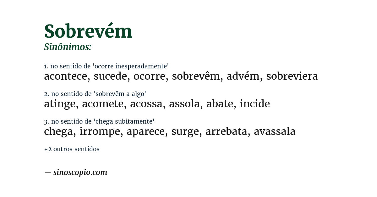 Sinônimo de sobrevém