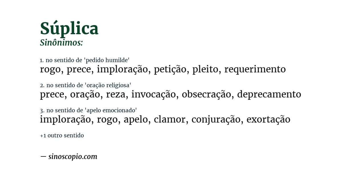Sinônimo de súplica