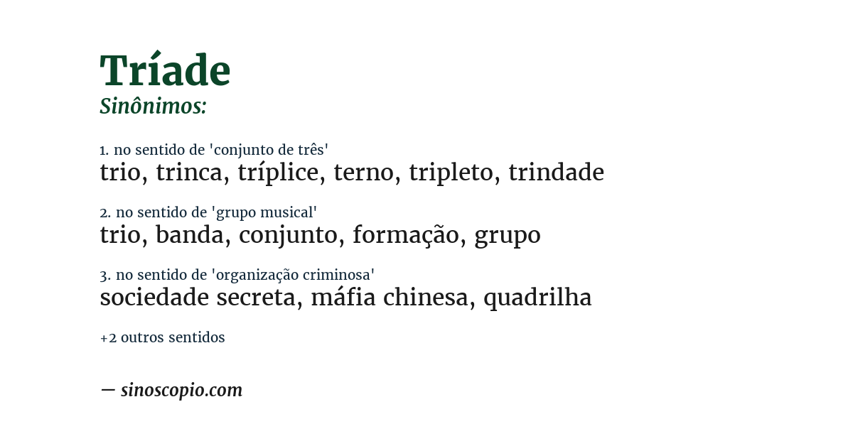 Sinônimo de tríade