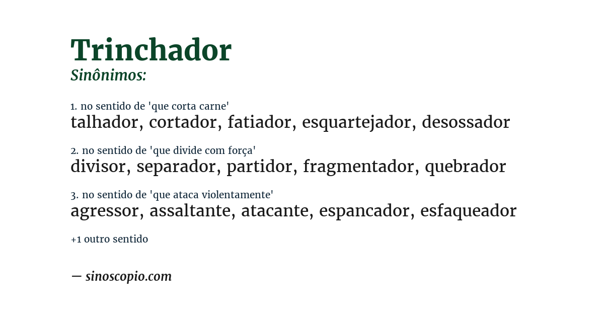 Sinônimo de trinchador