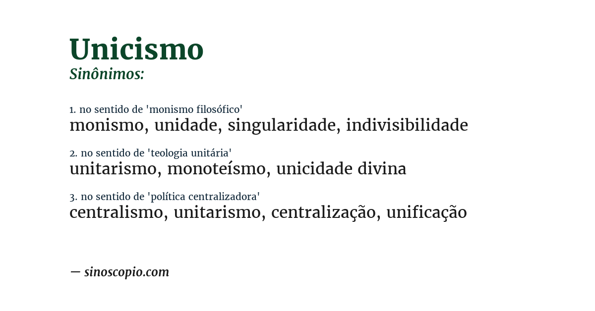 Sinônimo de unicismo