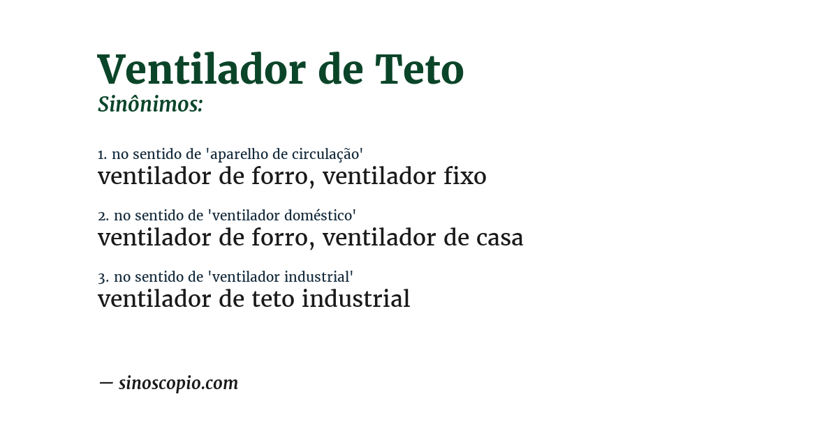 Sinônimo de ventilador de teto