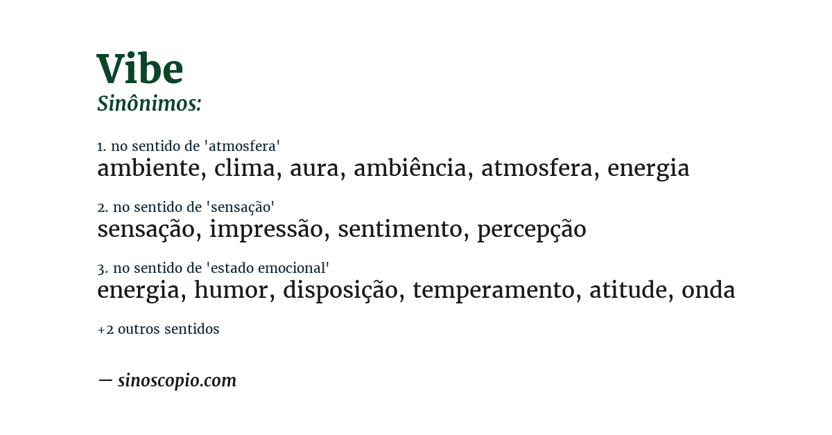 Sinônimo de vibe