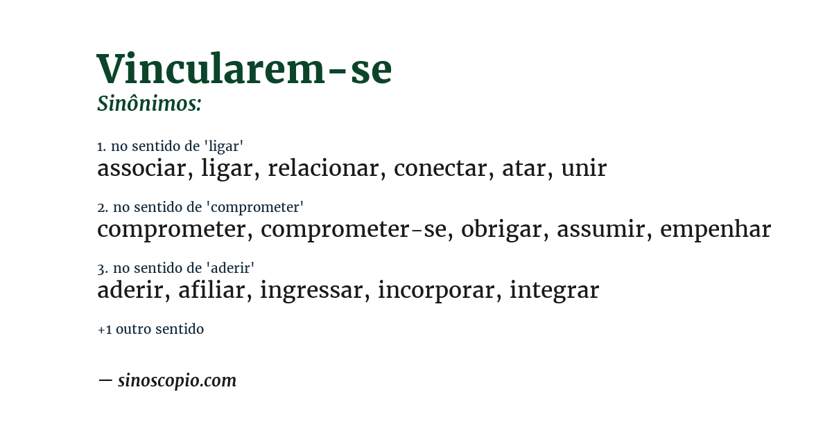 Sinônimo de vincularem-se