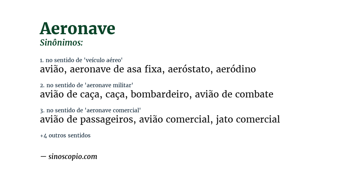 Sinônimo de aeronave