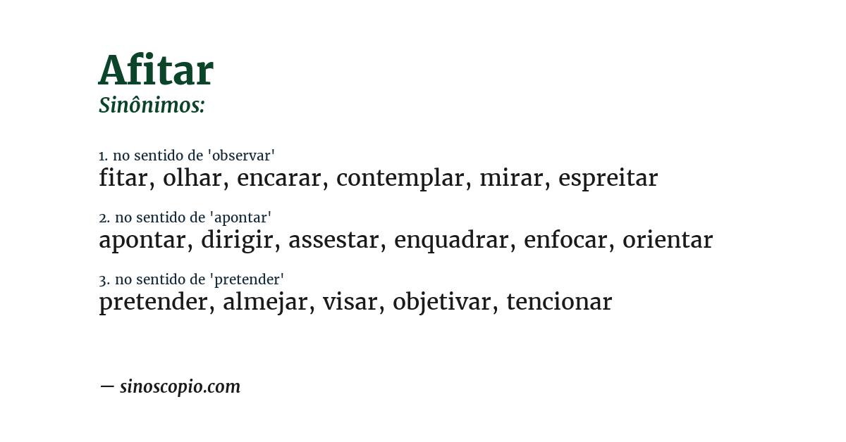 Sinônimo de afitar
