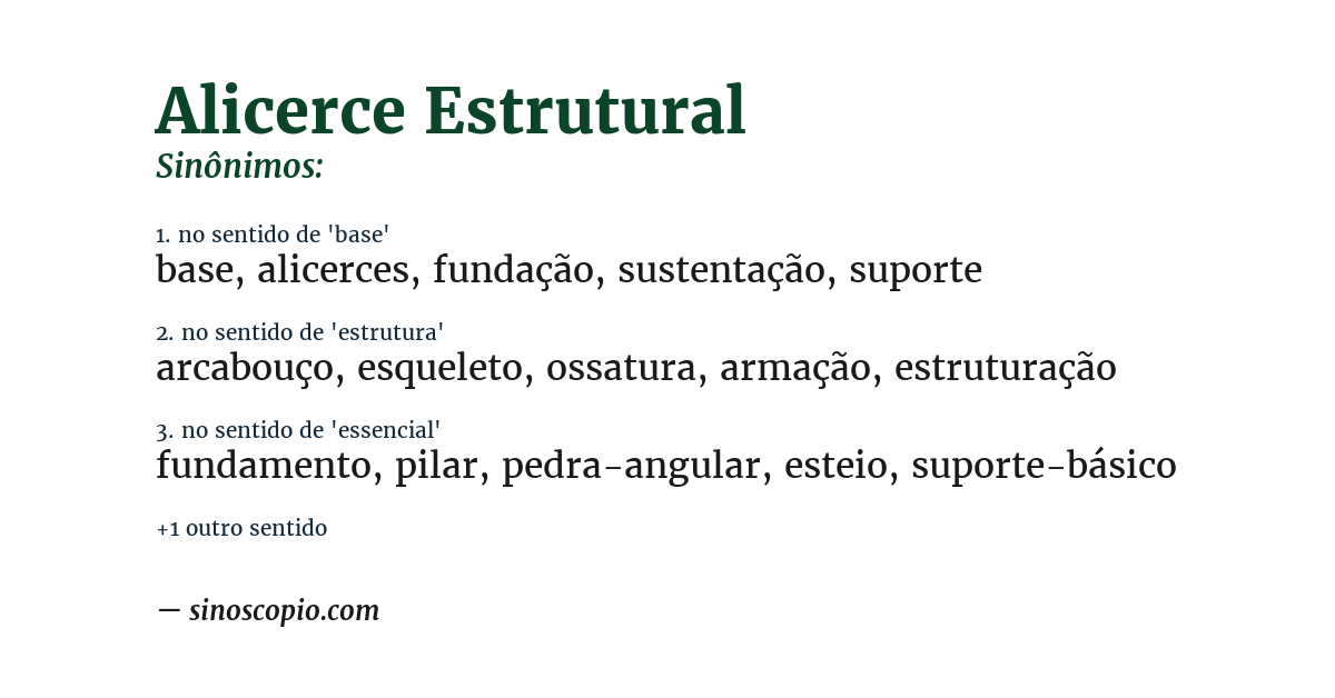 Sinônimo de alicerce estrutural