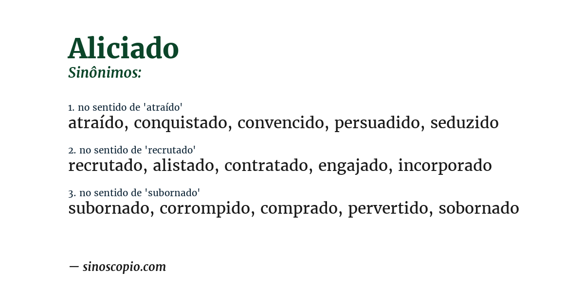 Sinônimo de aliciado