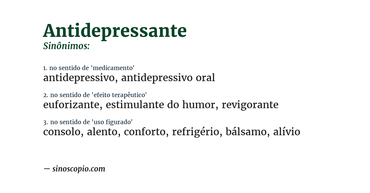 Sinônimo de antidepressante