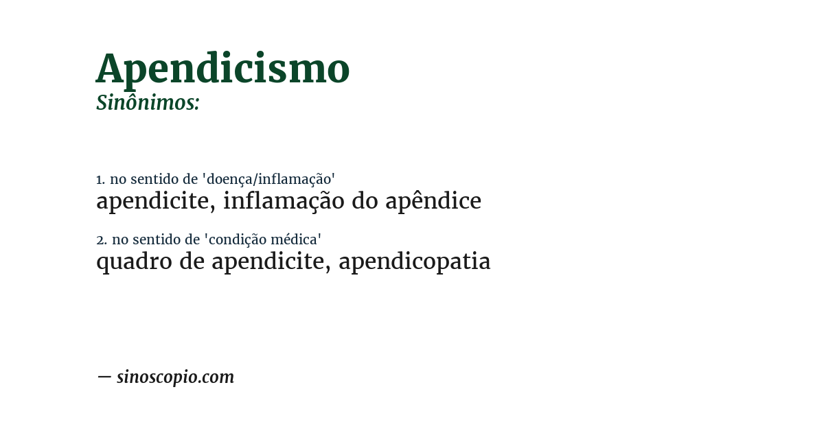 Sinônimo de apendicismo
