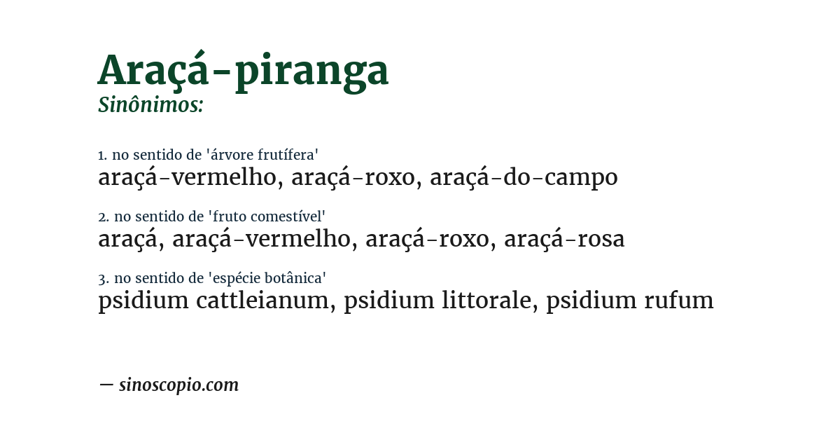 Sinônimo de araçá-piranga