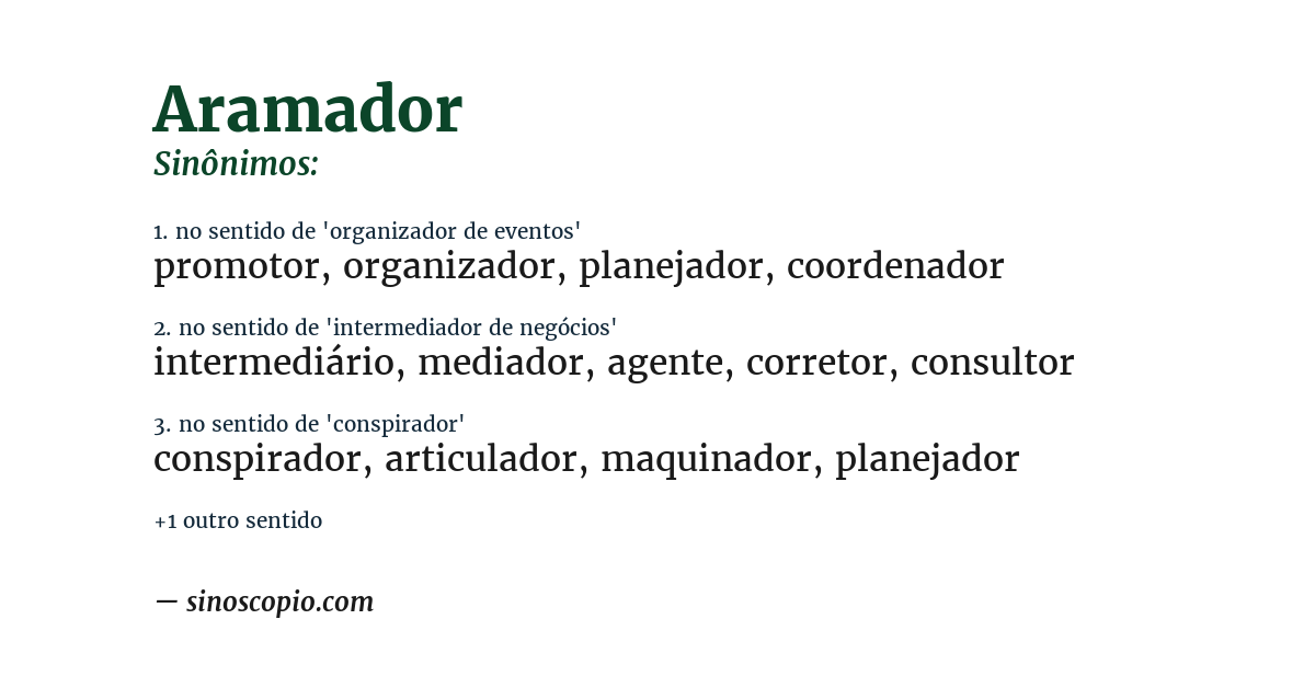 Sinônimo de aramador