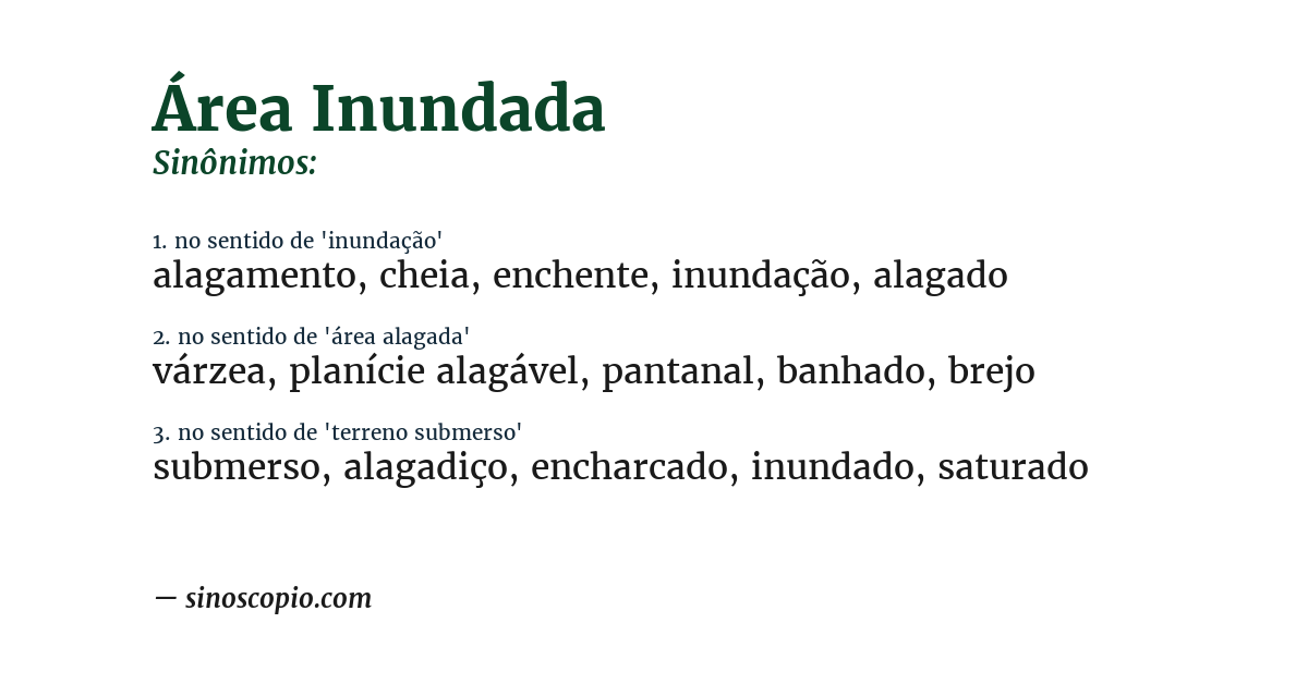 Sinônimo de área inundada
