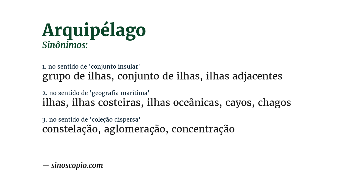 Sinônimo de arquipélago