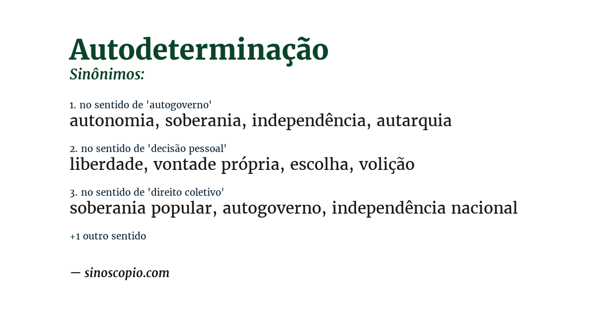 Sinônimo de autodeterminação