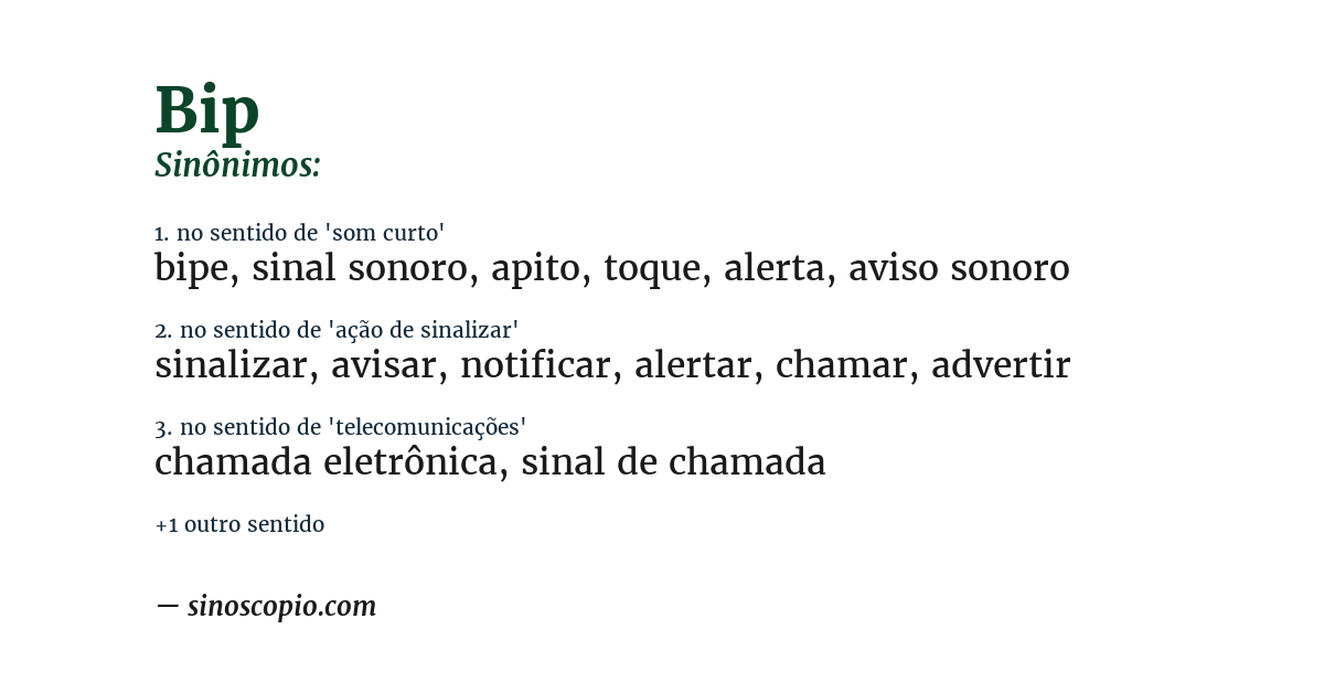 Sinônimo de bip