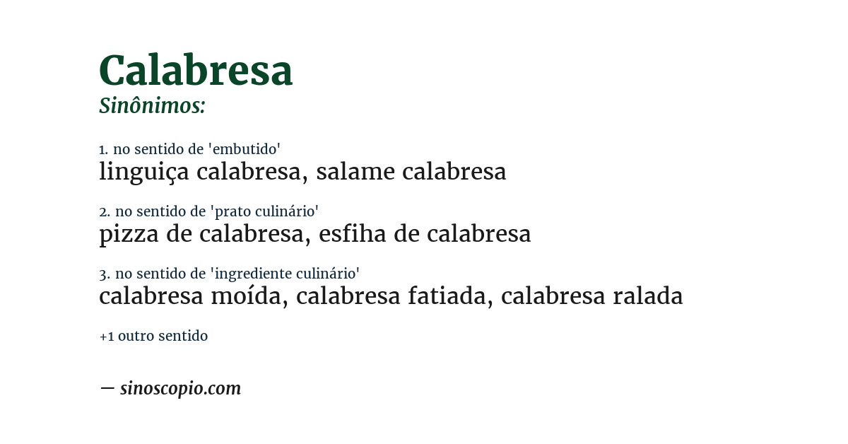 Sinônimo de calabresa