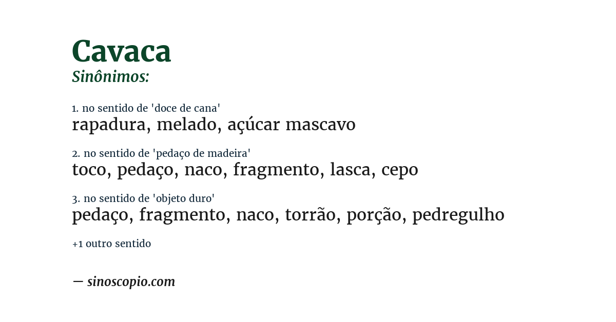 Sinônimo de cavaca