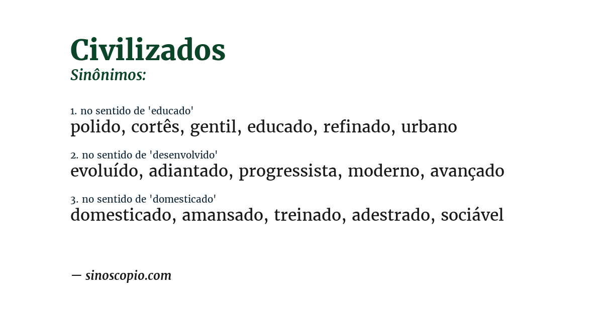 Sinônimo de civilizados