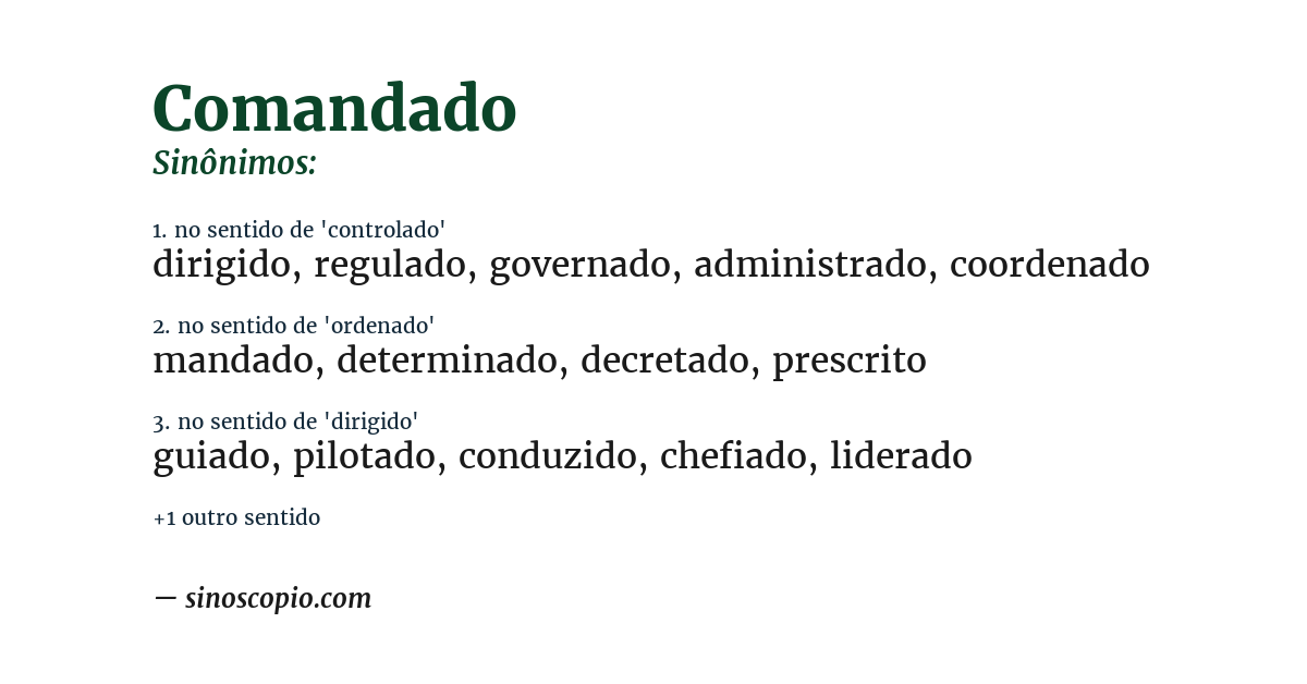 Sinônimo de comandado