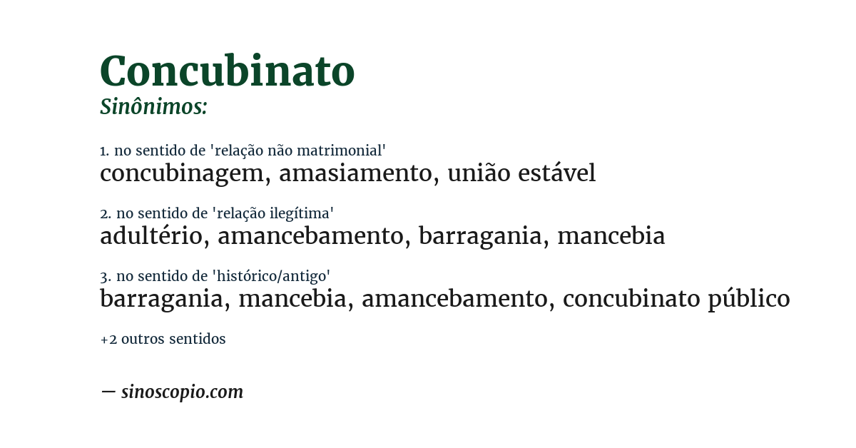Sinônimo de concubinato