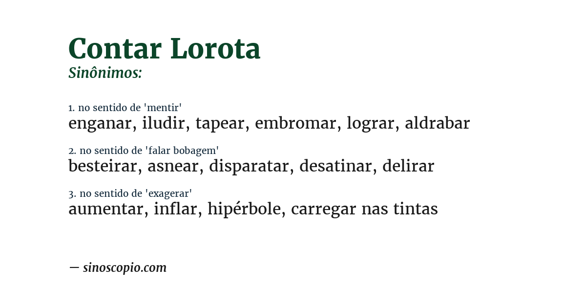 Sinônimo de contar lorota
