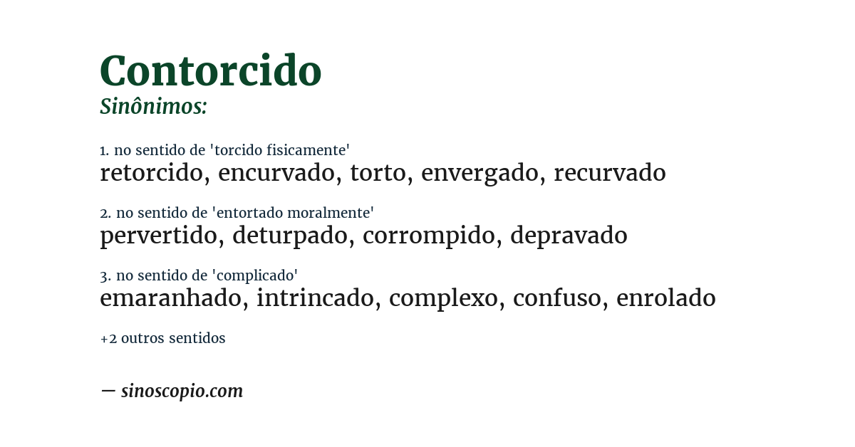 Sinônimo de contorcido