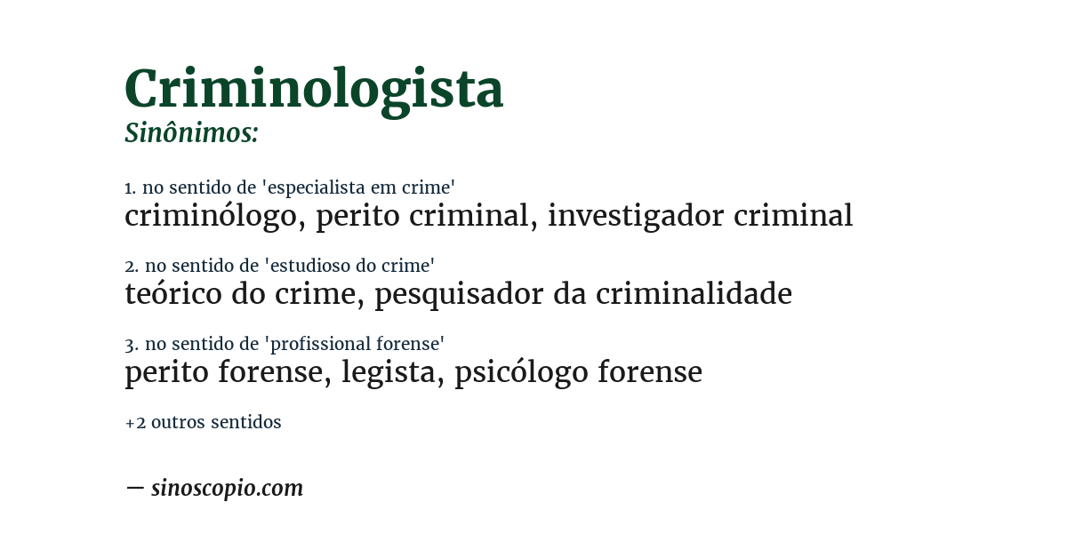 Sinônimo de criminologista