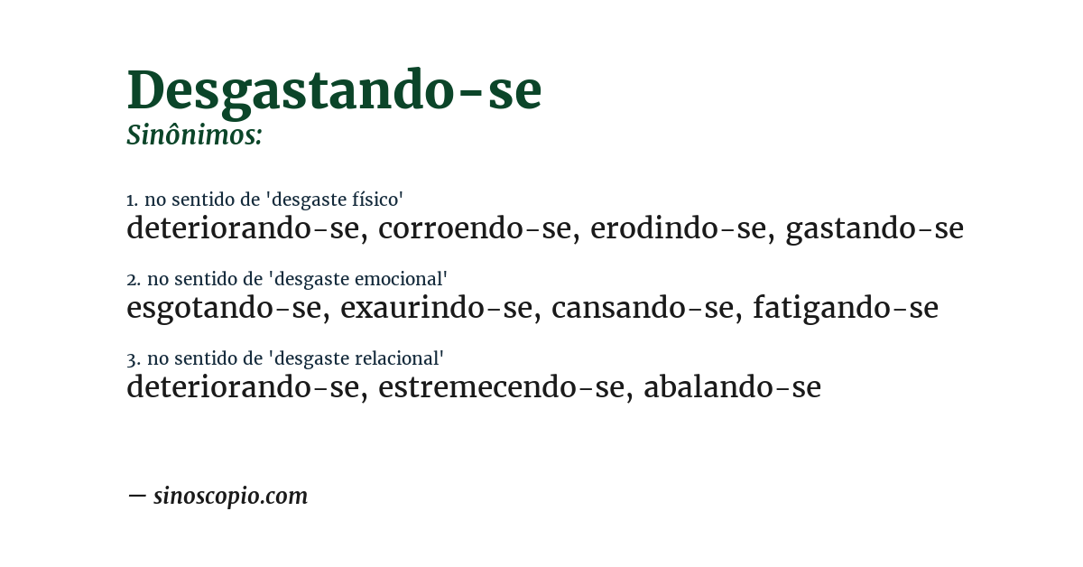 Sinônimo de desgastando-se