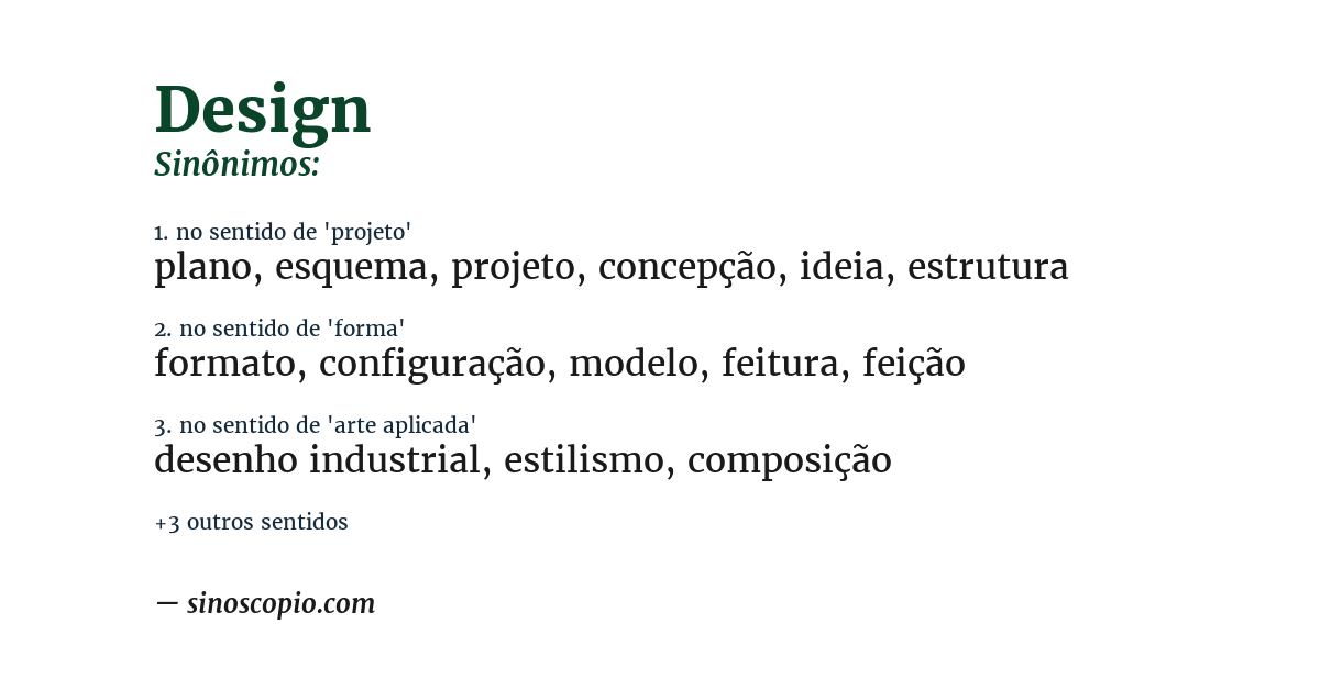 Sinônimo de design