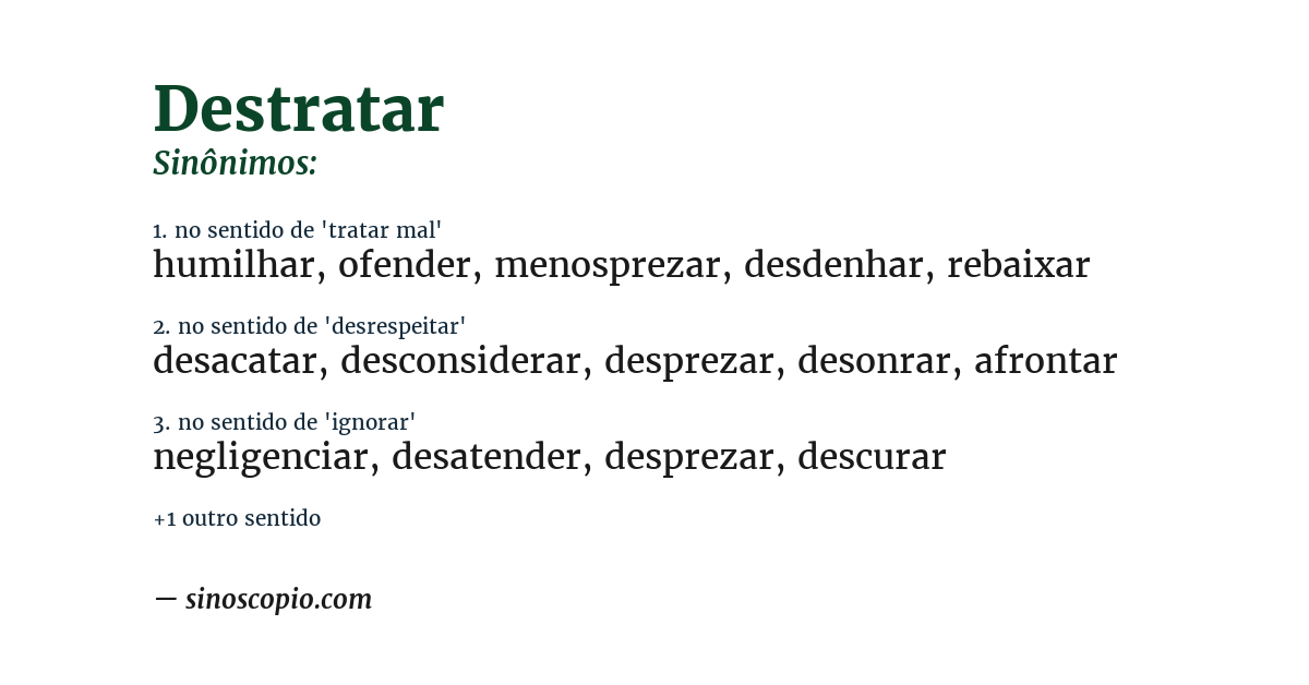 Sinônimo de destratar