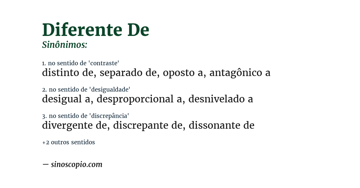 Sinônimo de diferente de