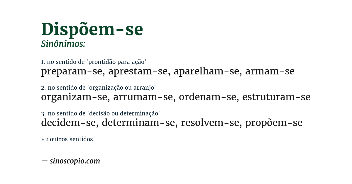 Sinônimo de dispõem-se