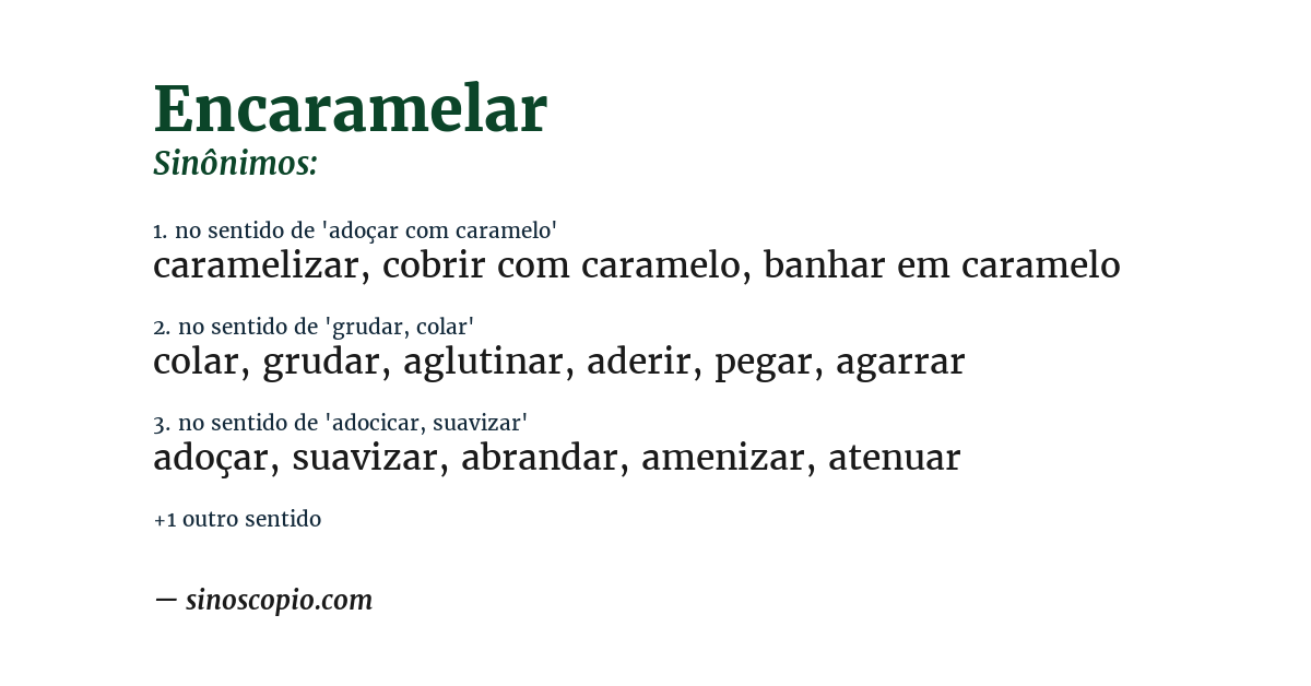 Sinônimo de encaramelar